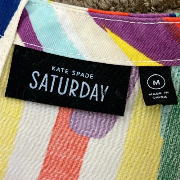 Kate Spade Saturday Sleeveless Abstract Striped Cotton Top - Picture 10 of 12